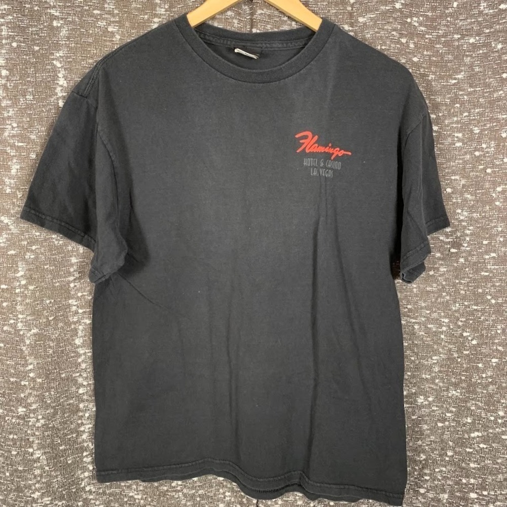 Flamingo Hotel & Casino Las Vegas Black T-Shirt Logo Size Large